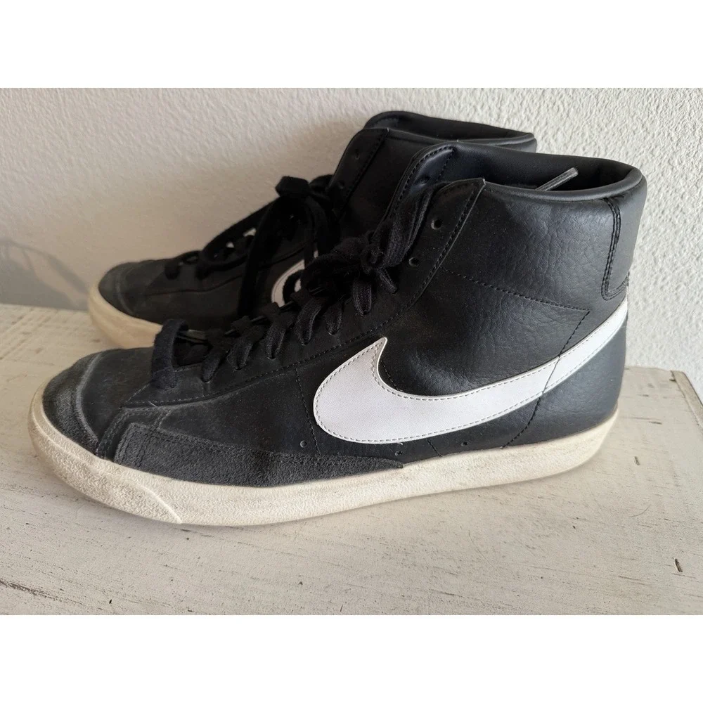 Nike Blazer MID '77 Vintage Mens 13 Black Sail Leather Comfort athletic Sneakers